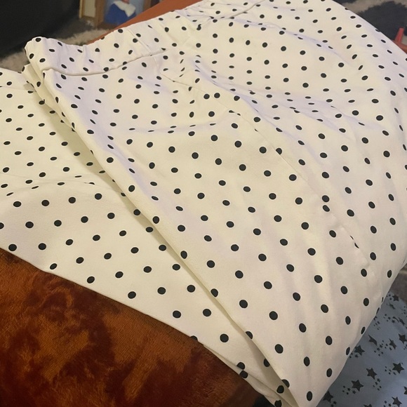 Polka Dot Black/White Stretch Capri Pant - Picture 2 of 8